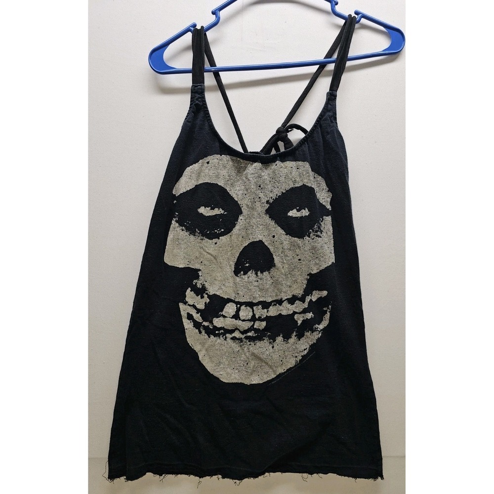 VTG Y2K 07 Misfits Skull Tank Giant Merch Distressed Punk Indie Sleaze Grunge